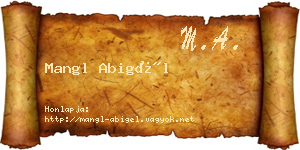 Mangl Abigél névjegykártya